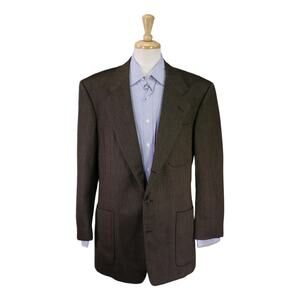 Nick Hilton Green Black Herringbone Tweed Patch Pocket 2-Btn Blazer Jacket 42R